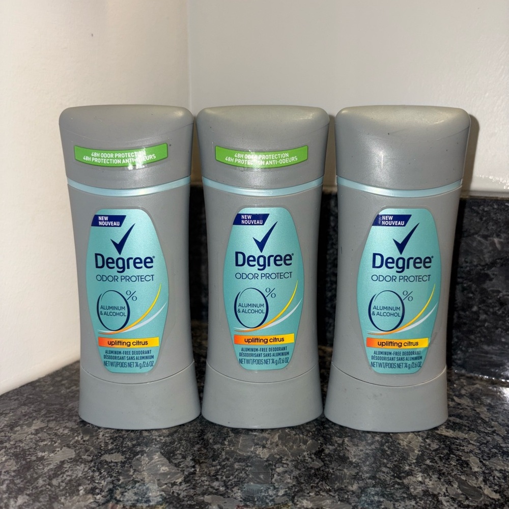 Degree 0% Aluminum Free Deodorant Uplifting Citrus 3 Count